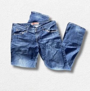 Gap 2000's Vintage Mid Rise Straight Leg Bootcut Distressed Jeans Women's Size L